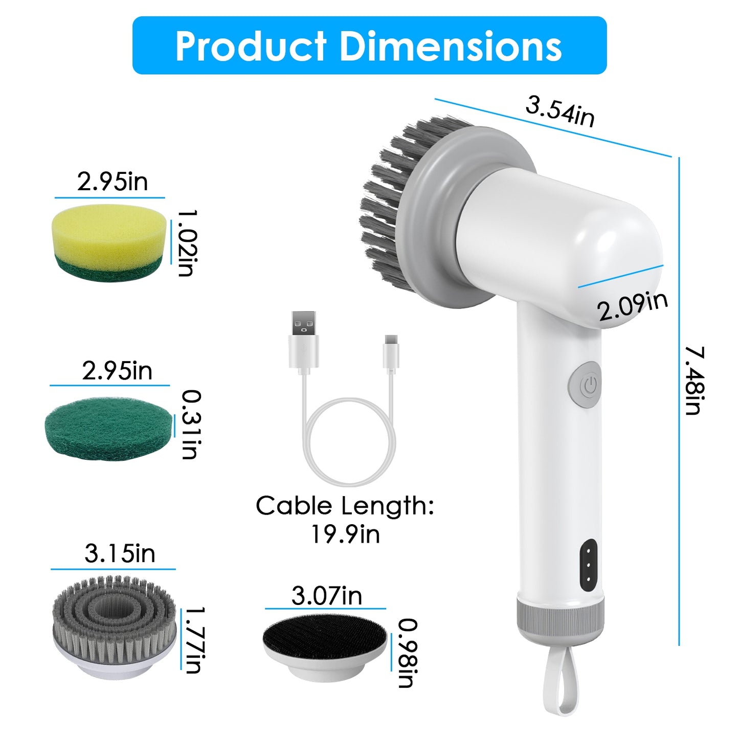 Electric Spin Scrubber — Cordless Rechargeable Cleaning Brush