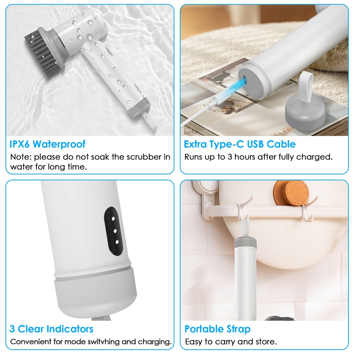 Electric Spin Scrubber — Cordless Rechargeable Cleaning Brush