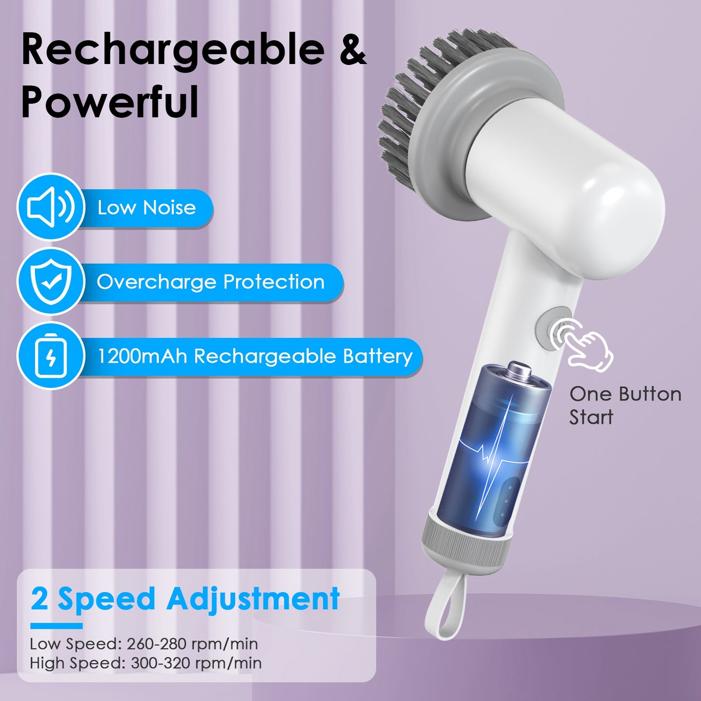 Electric Spin Scrubber — Cordless Rechargeable Cleaning Brush