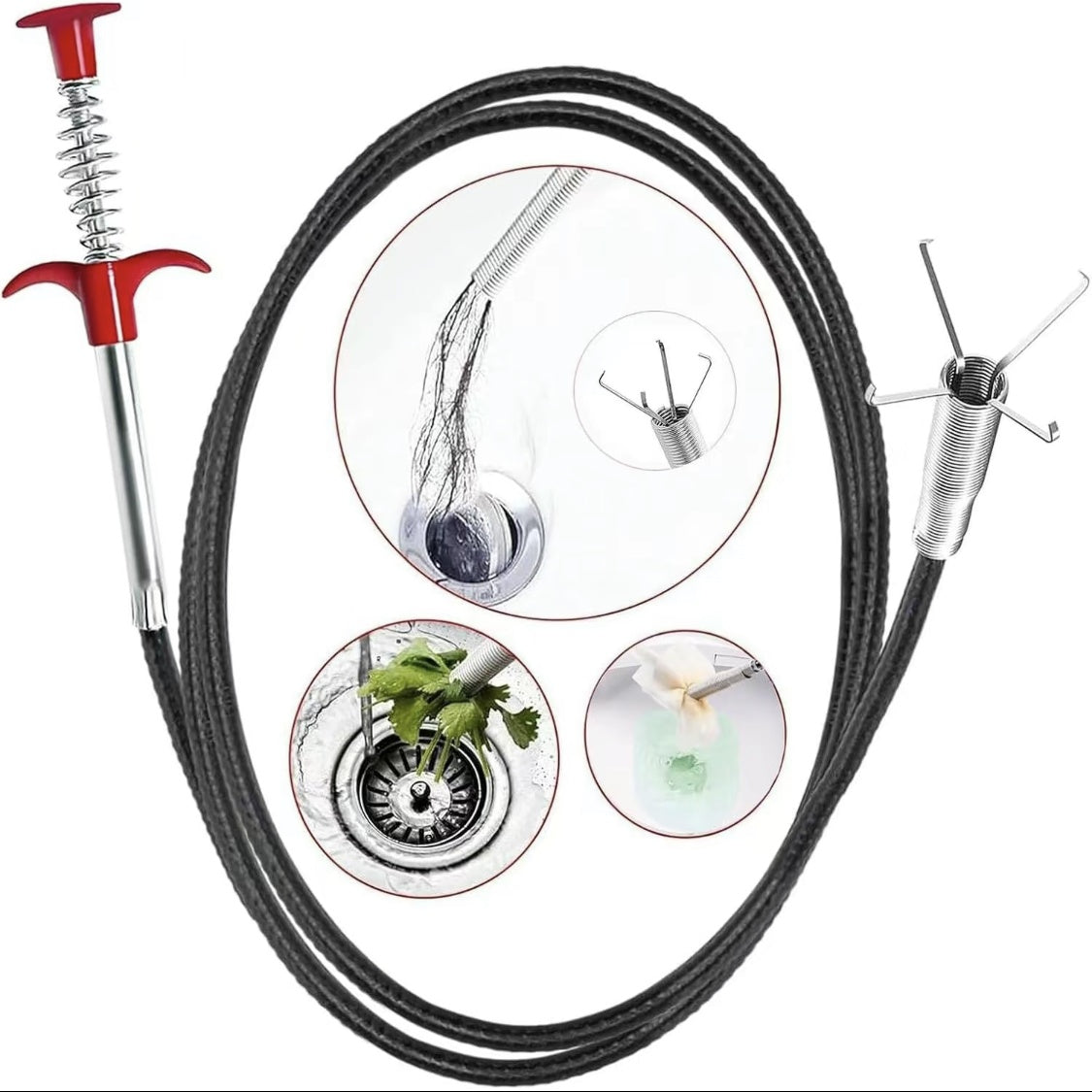 Drain Clearing , 63in 33in Drain Clog Remover, 60cm 160cm Spring Pipe Dredging Tools, Drain Cleaner Sticks Clog Remover Cleaning Tools, Gutter Cleaning Tools Drain Cleaner For Toilet Sewer Shower Kitchen