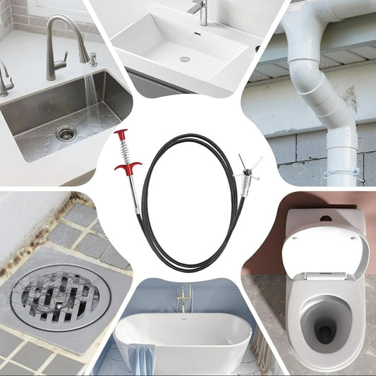 Drain Clearing , 63in 33in Drain Clog Remover, 60cm 160cm Spring Pipe Dredging Tools, Drain Cleaner Sticks Clog Remover Cleaning Tools, Gutter Cleaning Tools Drain Cleaner For Toilet Sewer Shower Kitchen