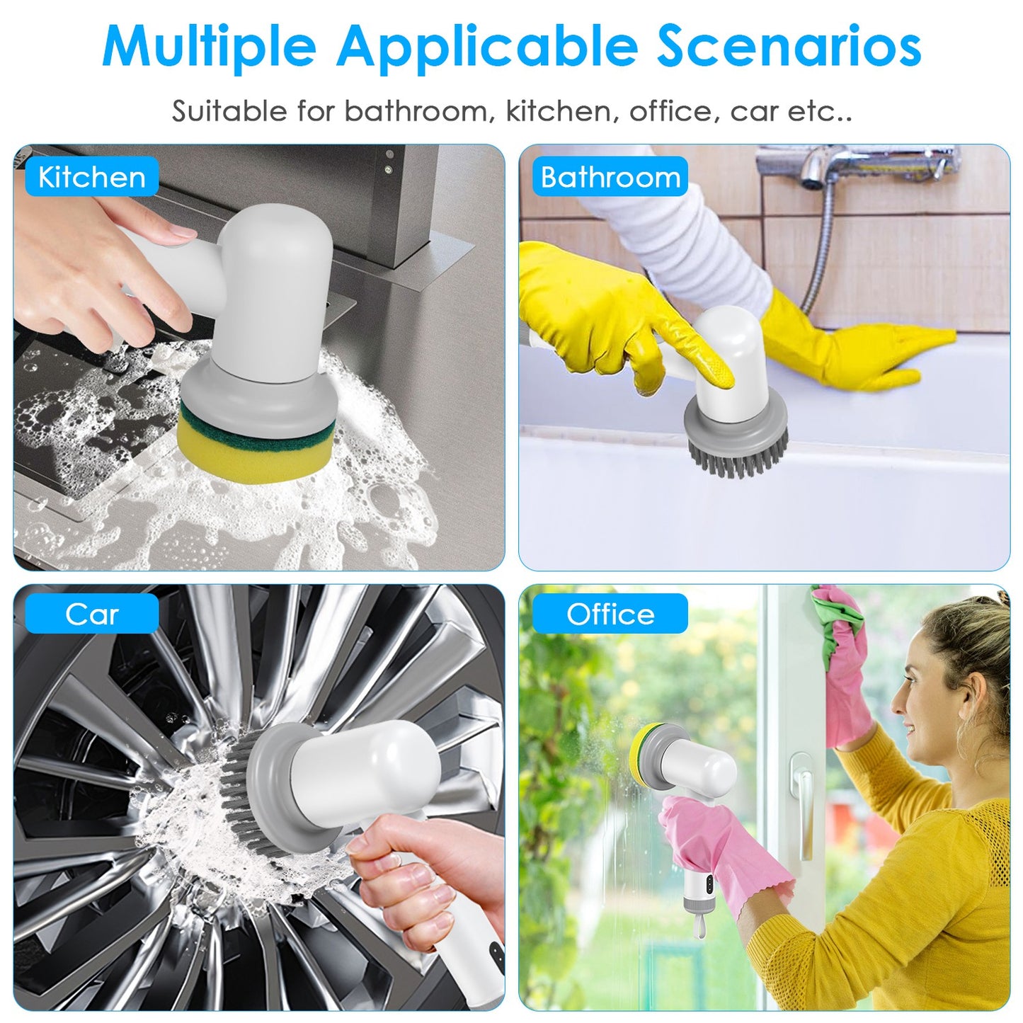 Electric Spin Scrubber — Cordless Rechargeable Cleaning Brush